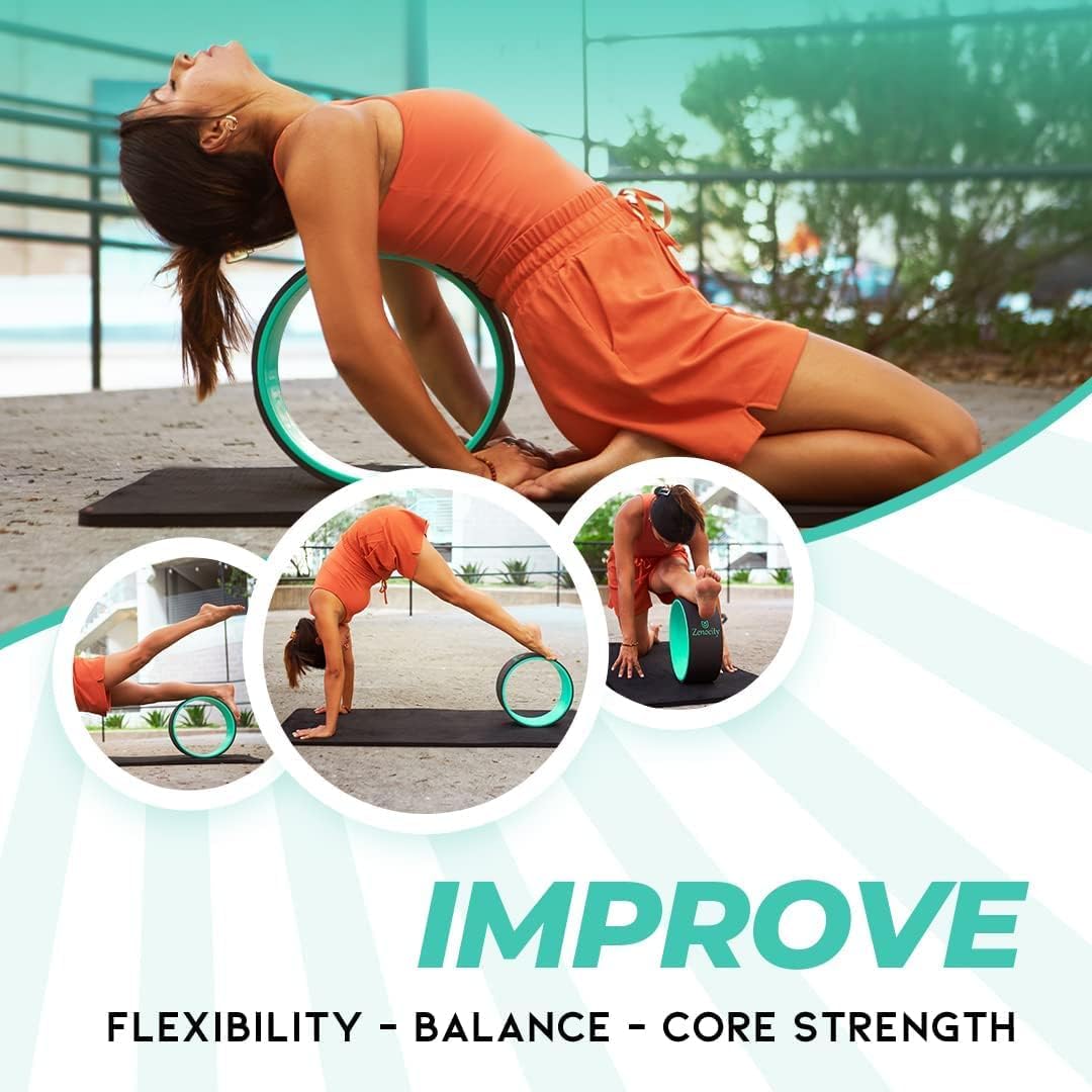 FitBox® Yoga Prop Wheel | Backbend & Stretching Roller for Flexibility, Pilates & Balance Training – Multicolour (1 Pc)