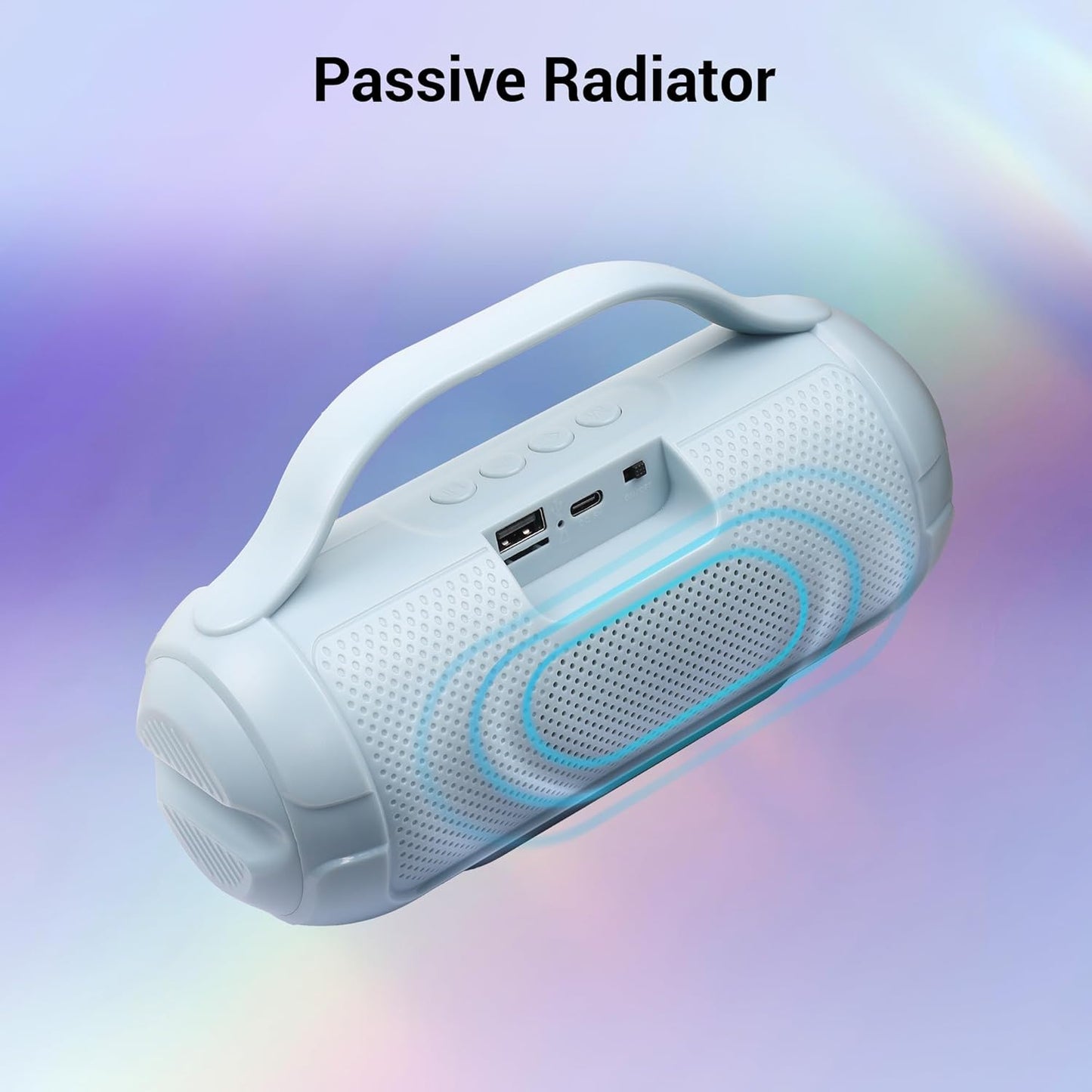 ZEBRONICS Sound Feast 40 Portable Bluetooth Speaker – Sky Blue | 8W Output, Deep Bass, TWS, USB, mSD, FM, AUX, BT v5.3, 10H Playtime