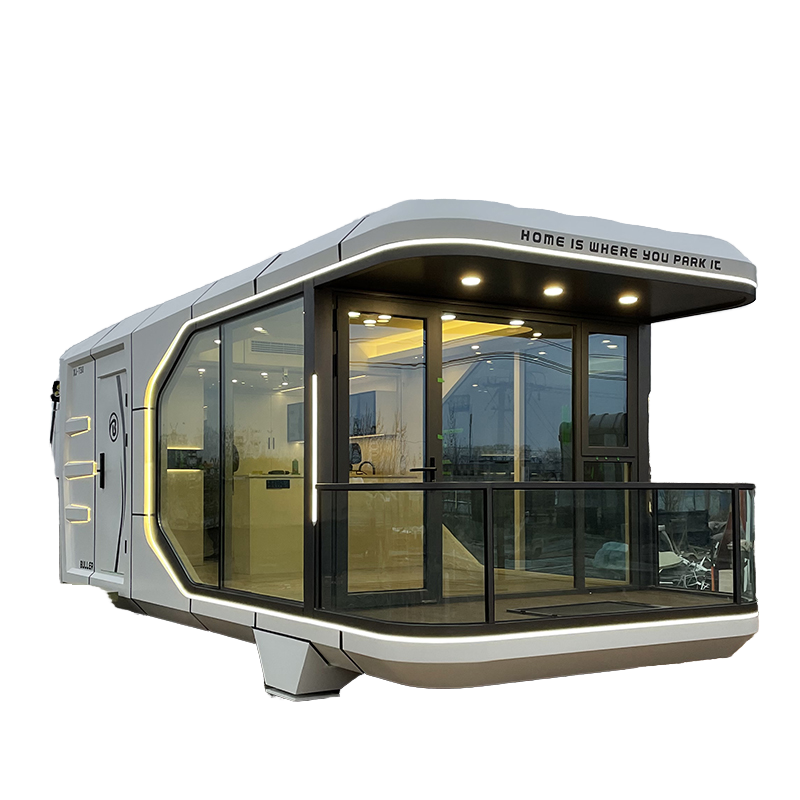 20' White Capsule Container Villa – Luxury Prefab Outdoor Home with Smart Tech