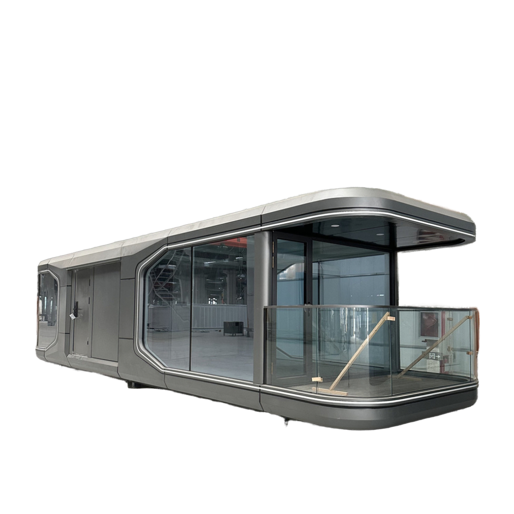 20' White Capsule Container Villa – Luxury Prefab Outdoor Home with Smart Tech