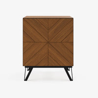 Albert Storage Cabinet In Walnut & Cherry Brown Finish