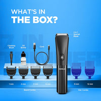 Havells Beard & Hair Trimmer |2-in-1 Special Blade| Comes with 4 Beard & 2 Hair Combs|Type C Turbo Charge|No Nicks & Cuts|2 Year Guarantee|BT4001
