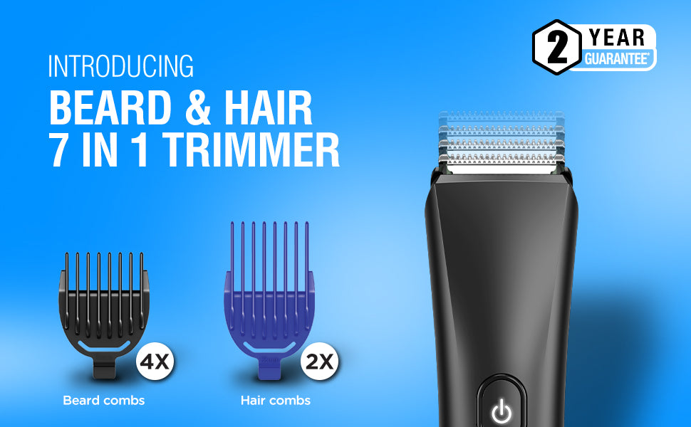 Havells Beard & Hair Trimmer |2-in-1 Special Blade| Comes with 4 Beard & 2 Hair Combs|Type C Turbo Charge|No Nicks & Cuts|2 Year Guarantee|BT4001