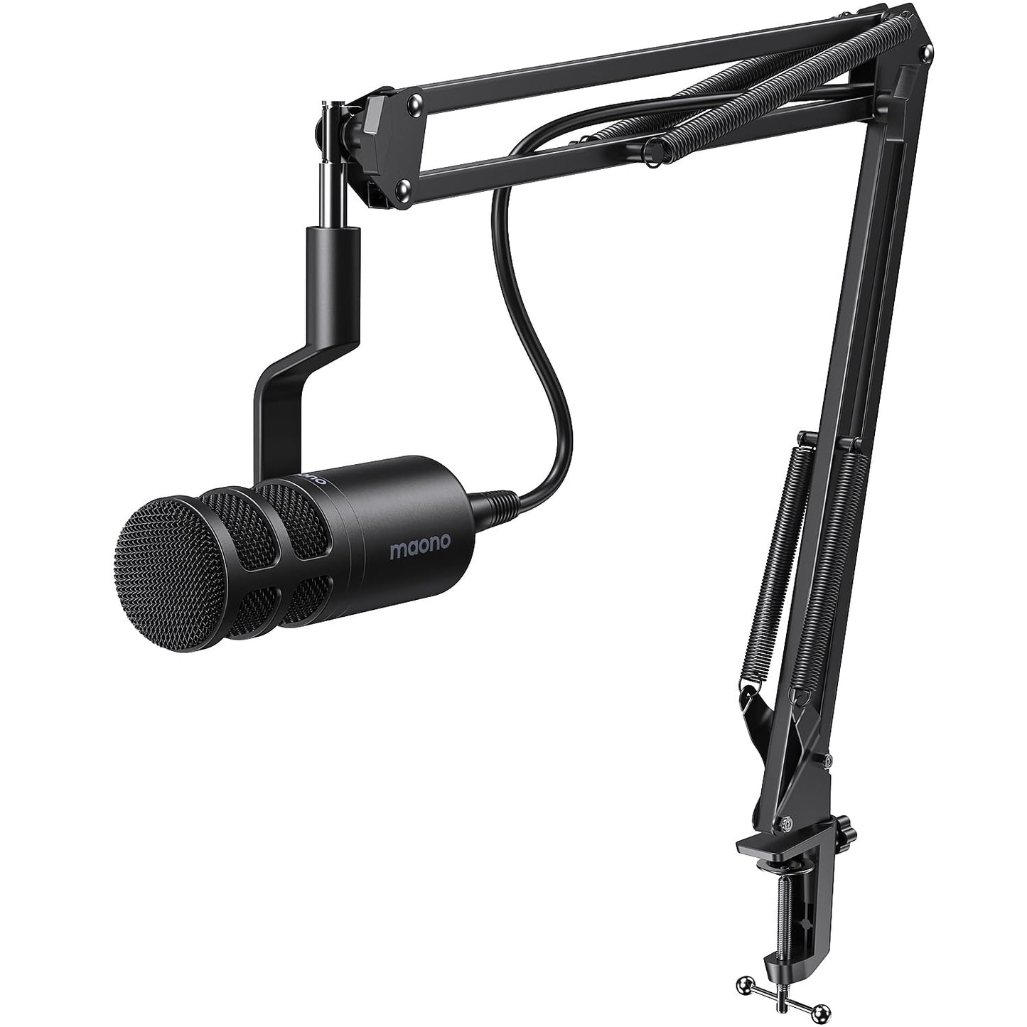 MAONO PD100S XLR Dynamic Microphone for Podcast | Cardioid Studio Microphone with Boom Arm, Voice Isolation Technology & Metal Body for Recording, Streaming, Voice Over & Home Studio