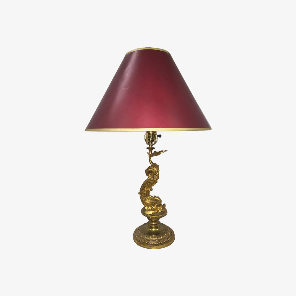 Orange Jute Table Lamp With Iron Base