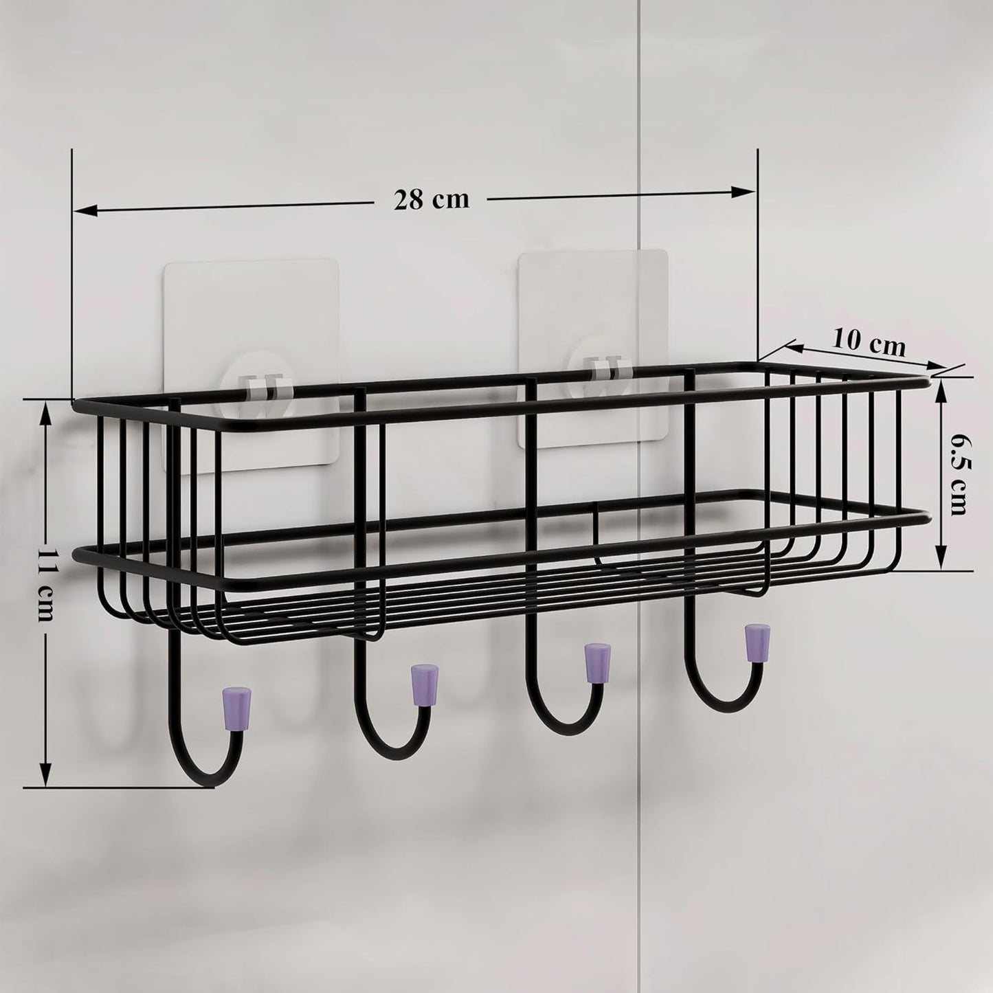 Plantex Multipurpose Wall Mounted  Shelf (No Drill, Pack of 2, Black)