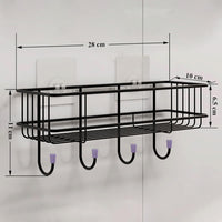 Plantex Multipurpose Wall Mounted  Shelf (No Drill, Pack of 2, Black)