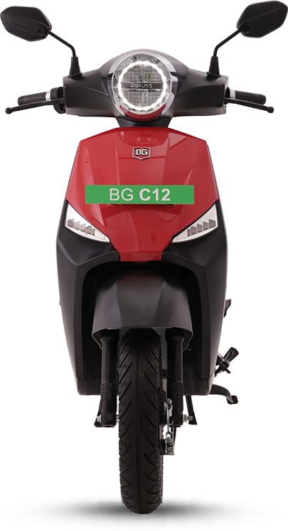 BGauss BG C12i Ex Electric Scooter with Charger, Red Black (Advance Booking for Ex-Showroom)