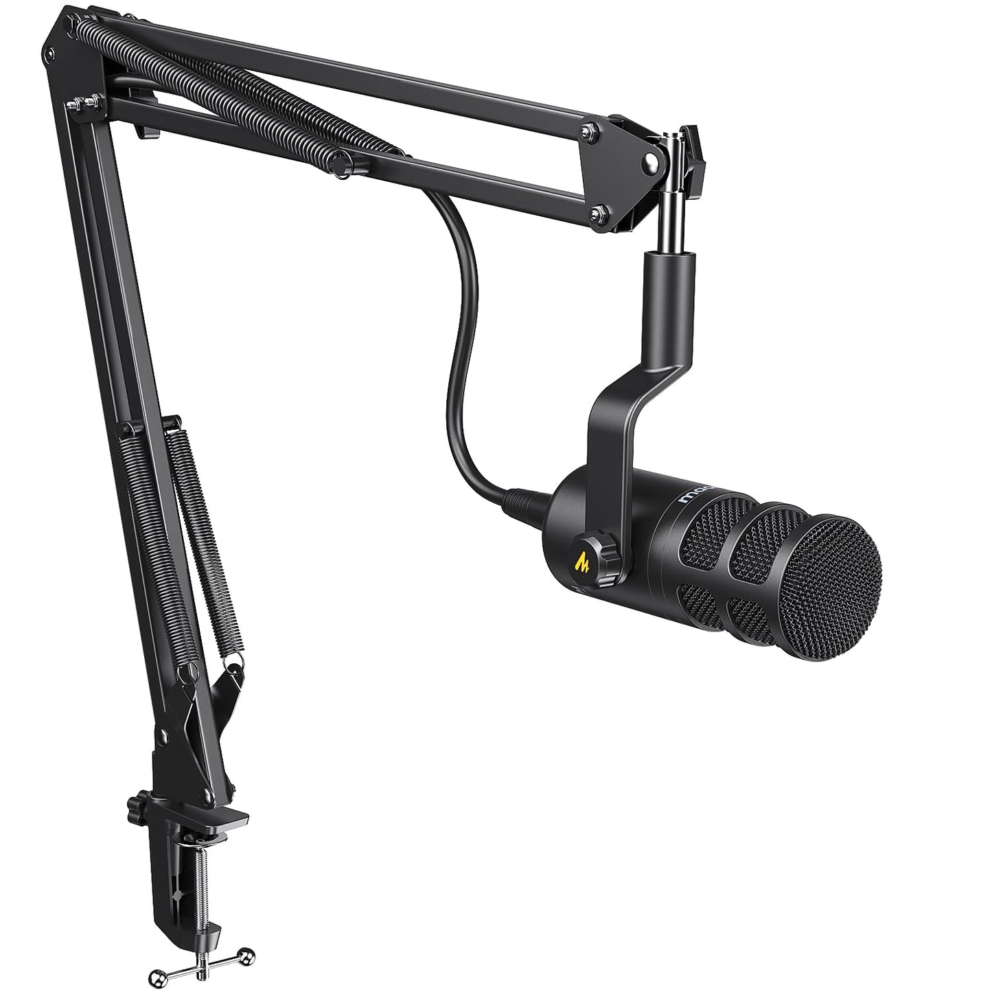 MAONO PD100S XLR Dynamic Microphone for Podcast | Cardioid Studio Microphone with Boom Arm, Voice Isolation Technology & Metal Body for Recording, Streaming, Voice Over & Home Studio