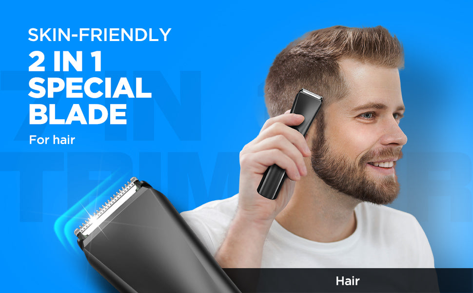 Havells Beard & Hair Trimmer |2-in-1 Special Blade| Comes with 4 Beard & 2 Hair Combs|Type C Turbo Charge|No Nicks & Cuts|2 Year Guarantee|BT4001