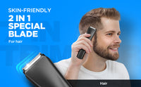 Havells Beard & Hair Trimmer |2-in-1 Special Blade| Comes with 4 Beard & 2 Hair Combs|Type C Turbo Charge|No Nicks & Cuts|2 Year Guarantee|BT4001