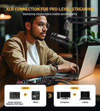 MAONO PD100S XLR Dynamic Microphone for Podcast | Cardioid Studio Microphone with Boom Arm, Voice Isolation Technology & Metal Body for Recording, Streaming, Voice Over & Home Studio