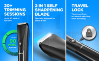 Havells Beard & Hair Trimmer |2-in-1 Special Blade| Comes with 4 Beard & 2 Hair Combs|Type C Turbo Charge|No Nicks & Cuts|2 Year Guarantee|BT4001