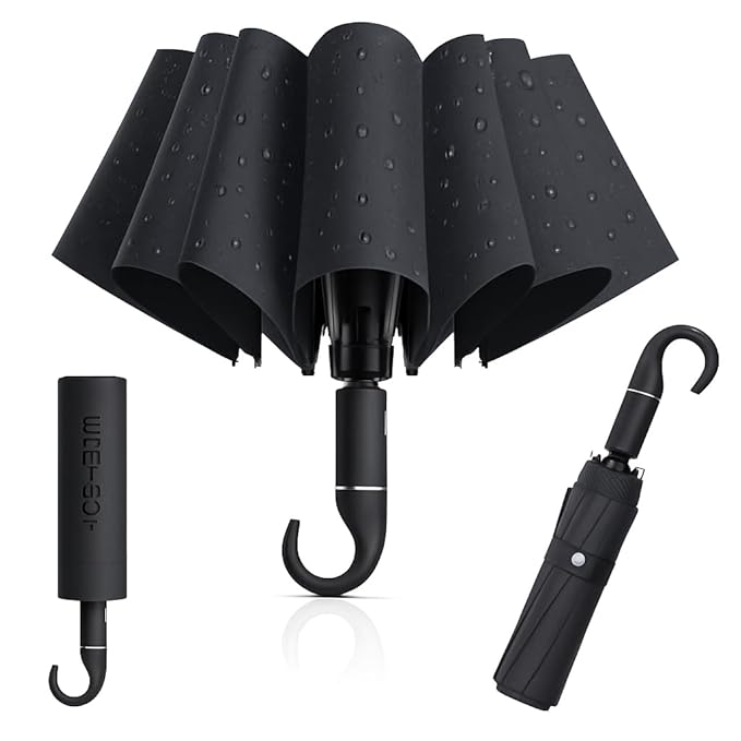 VMMPL Owme UV Umbrella for Women, Mini Folding Portable 3-Fold Umbrellas | Manually Open & Close for Rain and Sun Protection, Anti-Slip Handle | Windproof Umbrlla | Chata for Rain for Men