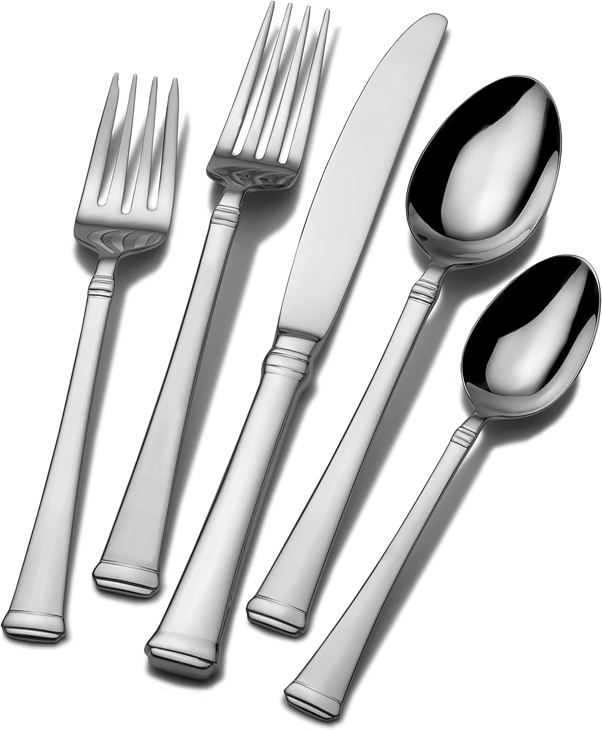 65-Piece 18/10 Stainless Steel Flatware Set with Utensil-Serving Set, Silver