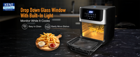 KENT Digital Air Fryer Oven 12L | 1800W | 360° Rapid Heat Circulation | 10 Preset Menus | Bake, Grill & Roast | Digital Display & Touch Control Panel | Dehydration & Rotisserie Function