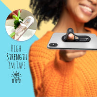 Regor Tabletop Finger Grip & Mobile Holder | Mobile Stand for Hand & Table | Universal Phone Grip & Selfie Stand (Black – Music)