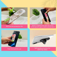 Regor Tabletop Finger Grip & Mobile Holder | Mobile Stand for Hand & Table | Universal Phone Grip & Selfie Stand (Black – Music)
