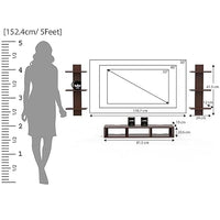 SJ Craft Maaz Art Craft Wooden TV Entertainment Unit TV Cabinet for Wall Set Top Box Holder for Home Wall Set Top Box Shelf Set & TV Set & Unit for Wall for Living Room (Brown)