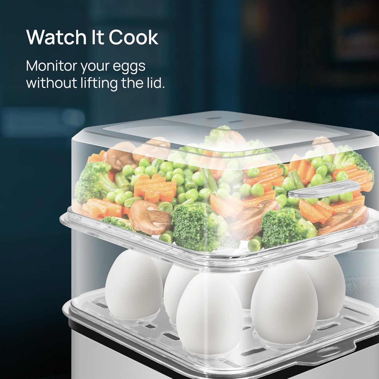 Wipro Elato BE201 4in1 Multicooker 500 Watt - Boils up to 16 Eggs, Steam Rice, Poach Eggs, Cook Vegetables - 3 Boiling Modes, Concurrent Cooking - 1 Year Warranty