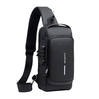 VMMPL Sling Bag for Men | Stylish Crossbody Chest Bag with USB Charging Port | Anti-Theft Shoulder Backpack for Men & Women | Travel Messenger Bag (Black – 17 x 9 x 32 cm)