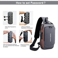 VMMPL Storite Sling Bag for Men Stylish Crossbody Backpack for Men &amp; Women, Anti-Theft Chest Bag with USB Charging Port, Messenger Bags, Casual Shoulder Bag (Grey Brown - 17 x 9 x 32 cm)