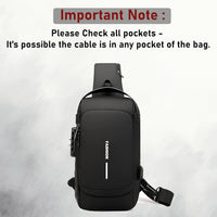 VMMPL Sling Bag for Men | Stylish Crossbody Chest Bag with USB Charging Port | Anti-Theft Shoulder Backpack for Men & Women | Travel Messenger Bag (Black – 17 x 9 x 32 cm)
