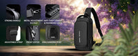 VMMPL Sling Bag for Men | Stylish Crossbody Chest Bag with USB Charging Port | Anti-Theft Shoulder Backpack for Men & Women | Travel Messenger Bag (Black – 17 x 9 x 32 cm)