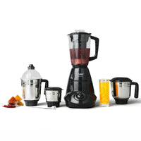 Prestige Iris 750 Watt Mixer Grinder | 4 Jars - 3 Stainless Steel Jars + 1 Juicer Jar | 3 Speed Control | Ergonomic Handle | Black | 750W Powerful Motor | 2-Year Warranty