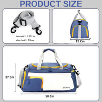 VMMPLStorite 50 CM Nylon Travel Duffle Bag for Men & Women | Waterproof Bag with Shoe Compartment & Wet Pocket – Blue