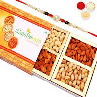 VMMPL  Gifts Rakhi for Brother | Orange Dry Fruit Gift Box (200g) with Designer Rakhi | No Preservatives | Festive Gift Hamper – Vegetarian