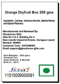 VMMPL  Gifts Rakhi for Brother | Orange Dry Fruit Gift Box (200g) with Designer Rakhi | No Preservatives | Festive Gift Hamper – Vegetarian