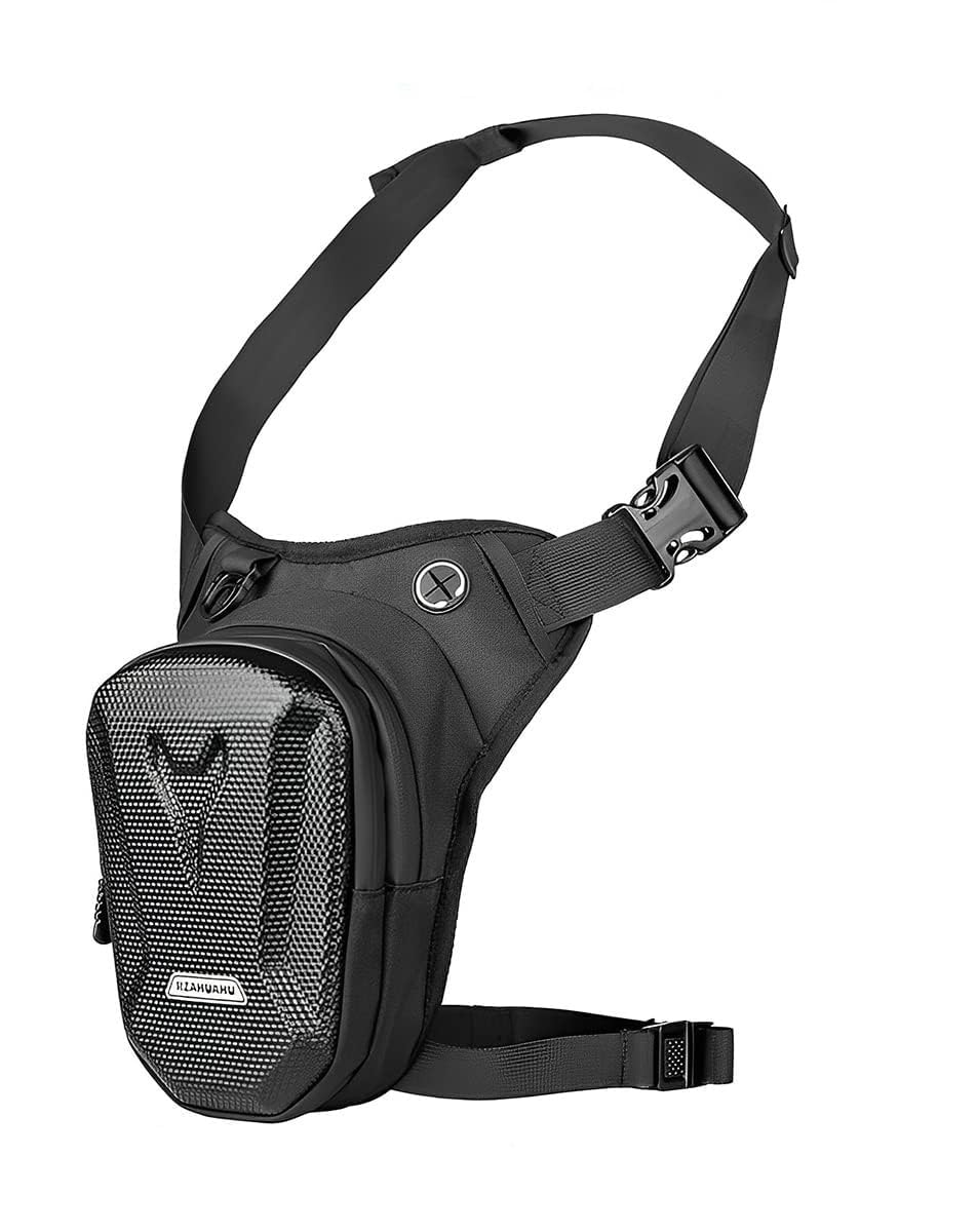 VMMPL Optifit® Thigh Bag for Bikers | Waterproof Waist & Leg Bag with Large Capacity | EVA Tactical Multi-Function Outdoor Sports Pouch for Riding, Hiking, Climbing (Black)