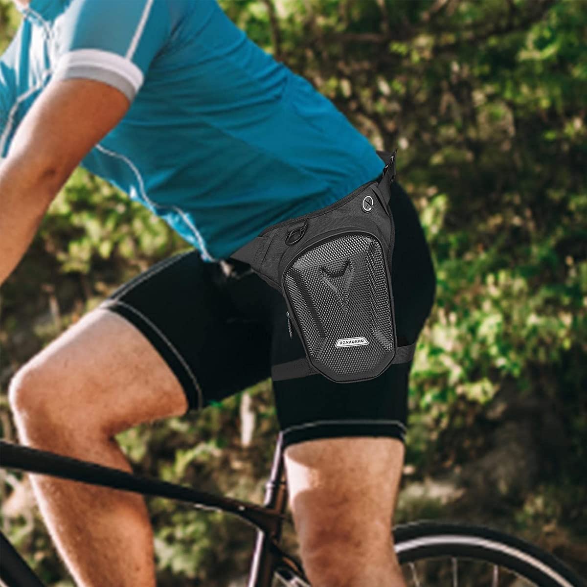 VMMPL Optifit® Thigh Bag for Bikers | Waterproof Waist & Leg Bag with Large Capacity | EVA Tactical Multi-Function Outdoor Sports Pouch for Riding, Hiking, Climbing (Black)