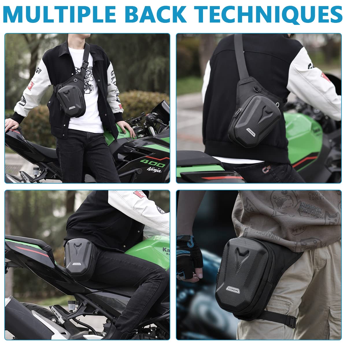 VMMPL Optifit® Thigh Bag for Bikers | Waterproof Waist & Leg Bag with Large Capacity | EVA Tactical Multi-Function Outdoor Sports Pouch for Riding, Hiking, Climbing (Black)