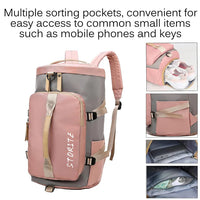 VMMPL Storite 25 CM Nylon Lightweight Waterproof Duffle Bag for Travel, Gym, Overnight & Weekend Use – Pink/Grey