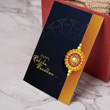 VMMPL DeoDap Rakhi with Chocolate Gift Combo for Brother – Set of 2 Multicolored Beads Rakhis with Choco Magic (32g), Silver Pooja Coin & Greeting Card | Traditional Raksha Bandhan Gift Pack