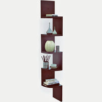 Dime Store Wooden Wall Shelves | Corner Wall Shelf | Hanging Corner Shelves for Living Room, Floating Wall Mounted Shelfs 5 Tier for Home Decoration Items