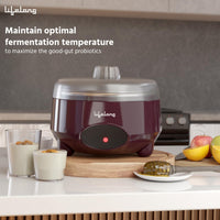 Lifelong Automatic Yogurt & Curd Maker for Home | 1 Litre Probiotic-Rich Electric Curd Machine with Auto Temperature Control | 304 Stainless Steel Container | Multi-Purpose Fermentation Appliance (Model: LLECM18)