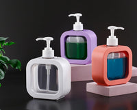 OLMARTT KITCHENWARE Plastic Soap Dispenser Refillable Hand Wash Liquid Dispenser Shower Bottles Dish Detergent Bottle Shampoo Lotion Bottle with Pump for (300 Ml) Purple & Orange Colouer