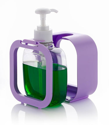 OLMARTT KITCHENWARE Plastic Soap Dispenser Refillable Hand Wash Liquid Dispenser Shower Bottles Dish Detergent Bottle Shampoo Lotion Bottle with Pump for (300 Ml) Purple & Orange Colouer