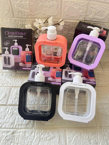 OLMARTT KITCHENWARE Plastic Soap Dispenser Refillable Hand Wash Liquid Dispenser Shower Bottles Dish Detergent Bottle Shampoo Lotion Bottle with Pump for (300 Ml) Purple & Orange Colouer
