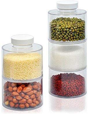 Ostin 6 Pcs Stackable Spice Tower Carousel | Transparent Acrylic Spice Rack | Space-Saving Kitchen Organizer