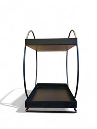 12FOR COLLECTION 2-Tier Metal Organizer | Freestanding Countertop Storage Rack for Kitchen, Bathroom, Office (Black)
