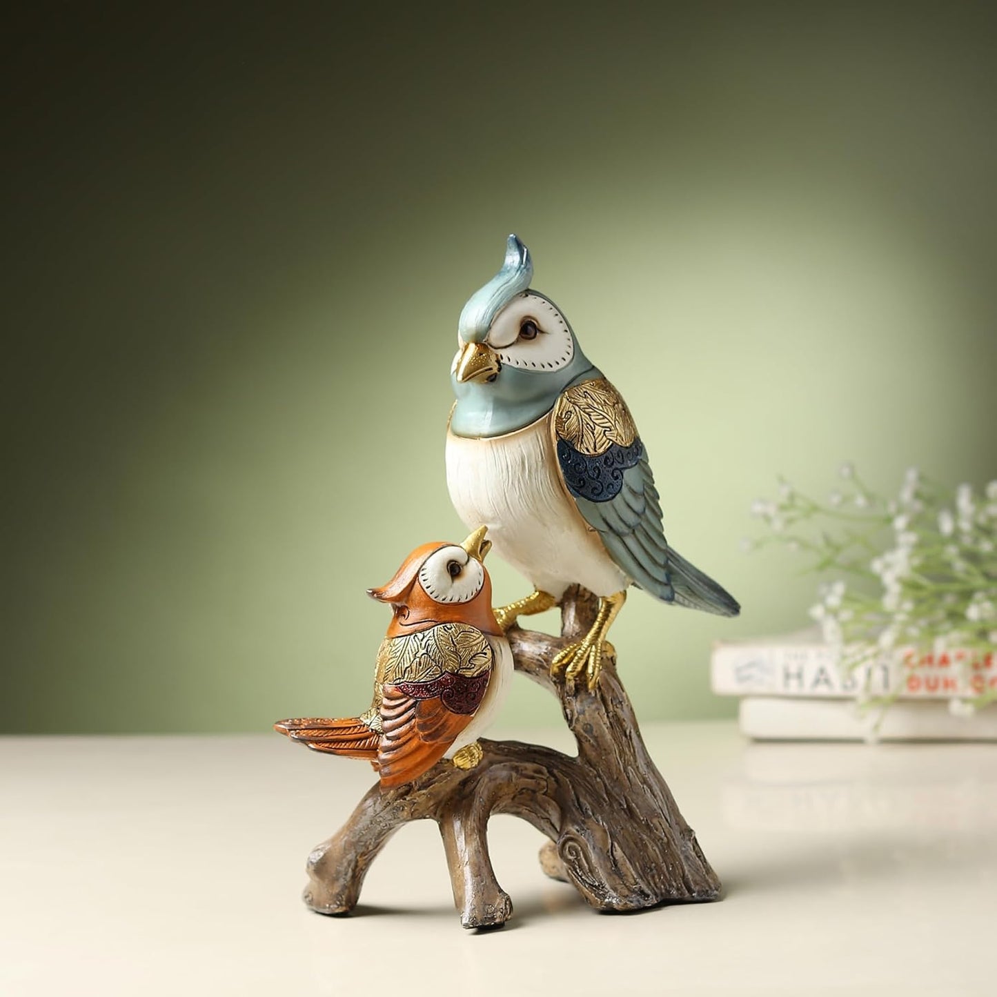 Multicolour Bird Resin Figurine – Elegant Home Décor Showpiece