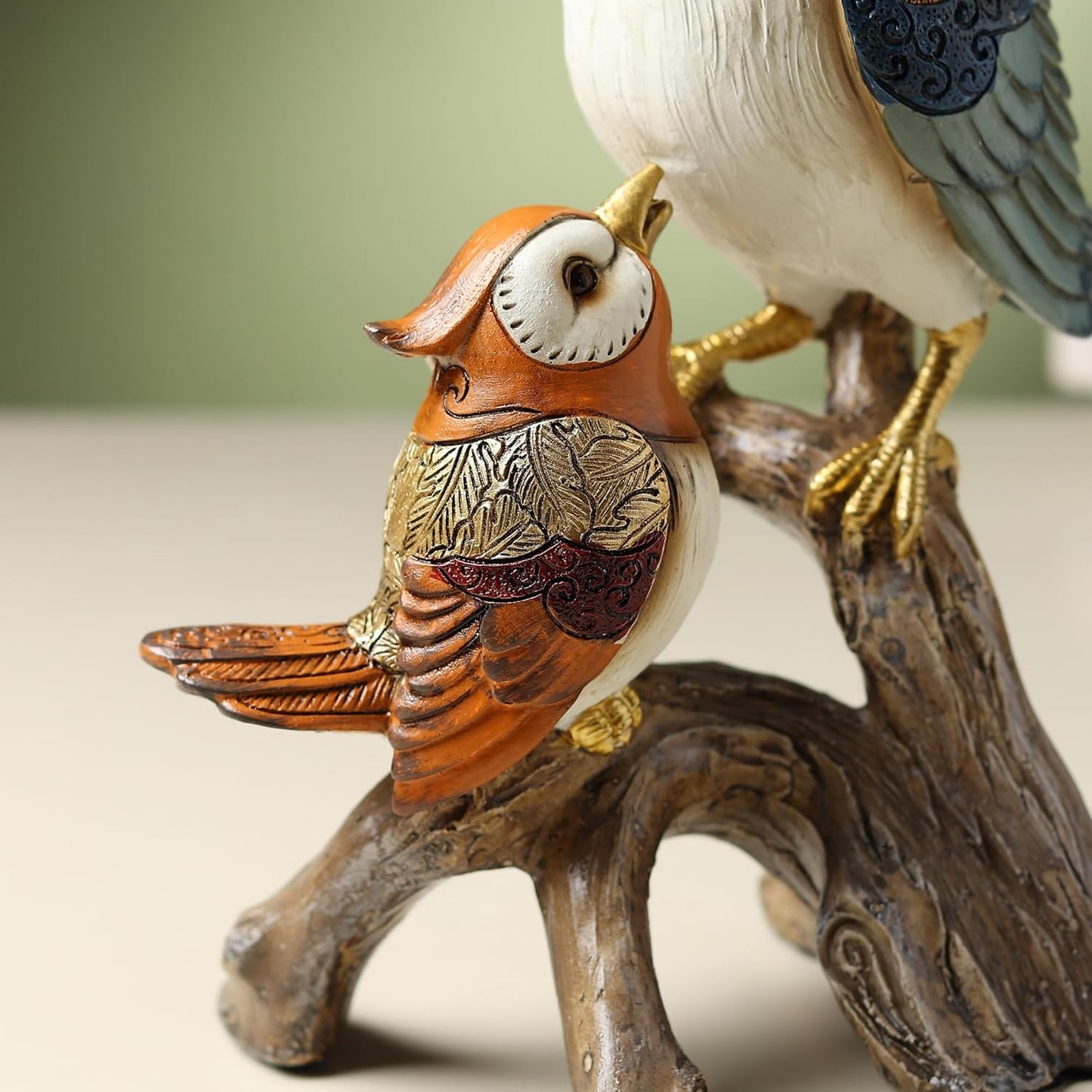 Multicolour Bird Resin Figurine – Elegant Home Décor Showpiece