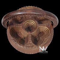 Handcrafted Foldable Wooden Basket – Round, Brown, 25 cm