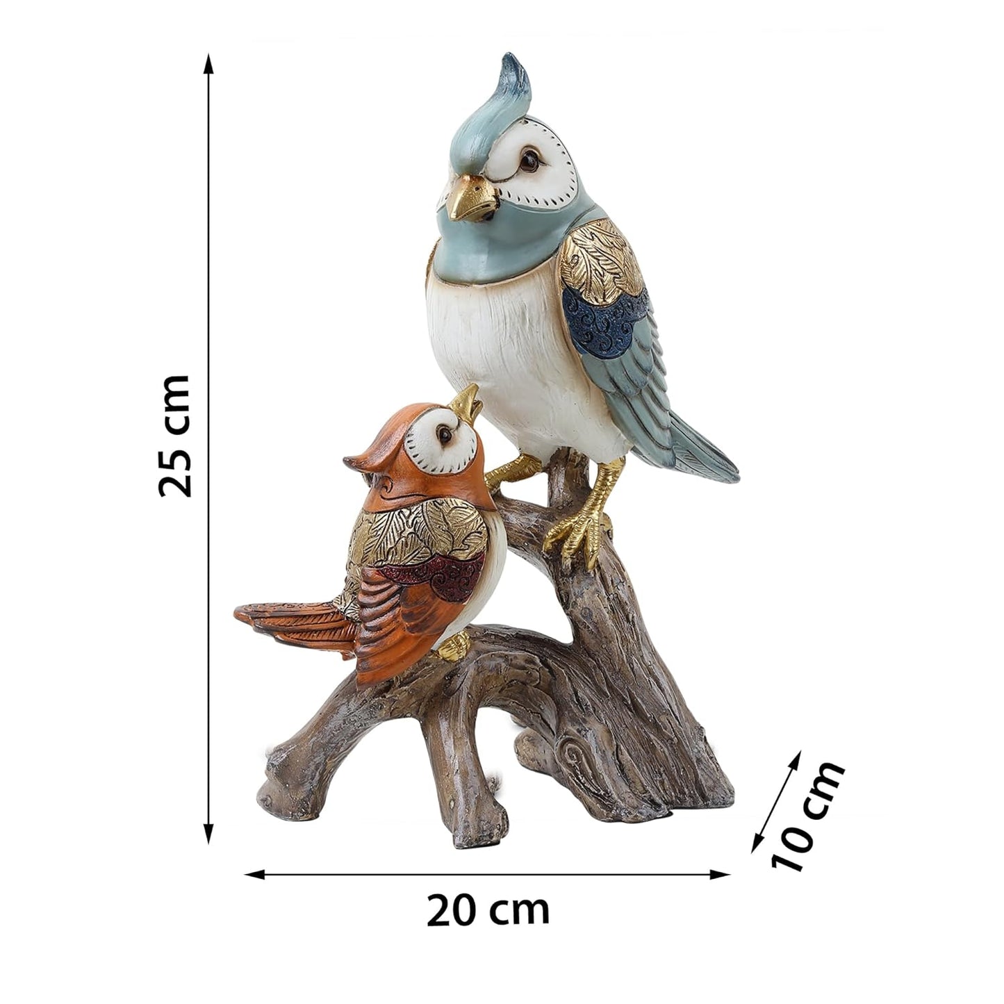 Multicolour Bird Resin Figurine – Elegant Home Décor Showpiece