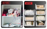 Foldable Wardrobe Organizer for Clothes Storage (Grey, Pack of 3)