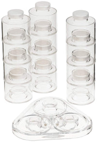 Ostin 6 Pcs Stackable Spice Tower Carousel | Transparent Acrylic Spice Rack | Space-Saving Kitchen Organizer